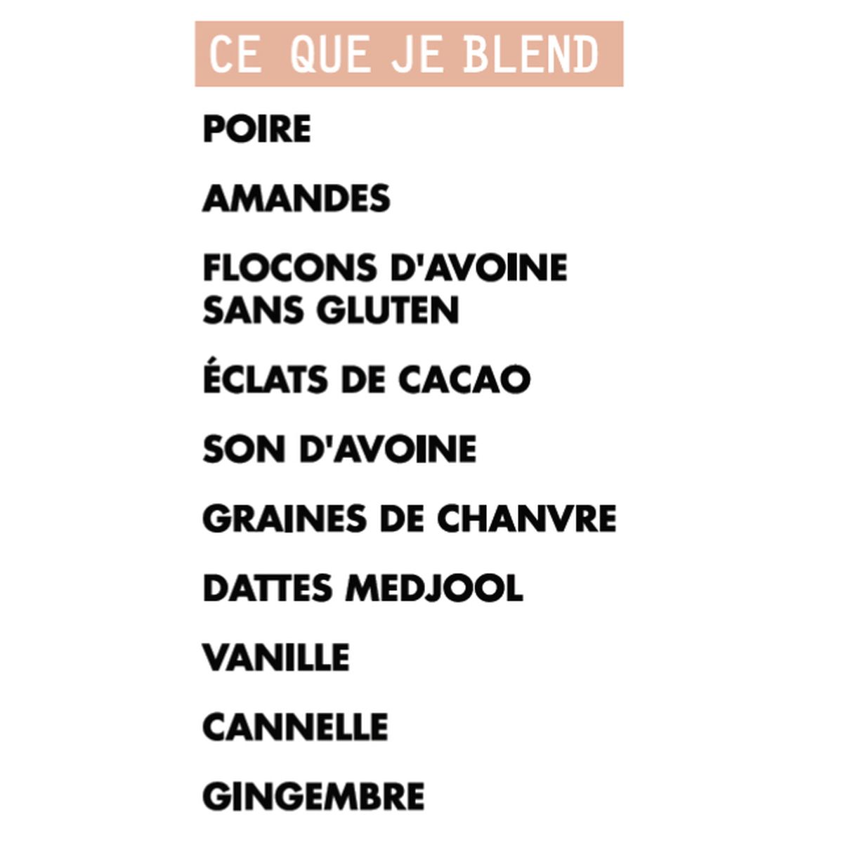 2050000357497 - Blend my day - Smoothie petit-déjeuner MORNING GLORY - prêt-à-mixer- Poire, Amandes, Cannelle