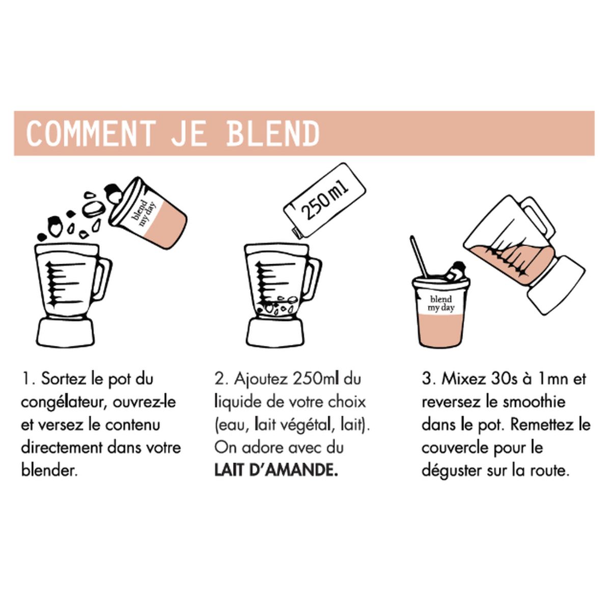 2050000357497 - Blend my day - Smoothie petit-déjeuner MORNING GLORY - prêt-à-mixer- Poire, Amandes, Cannelle