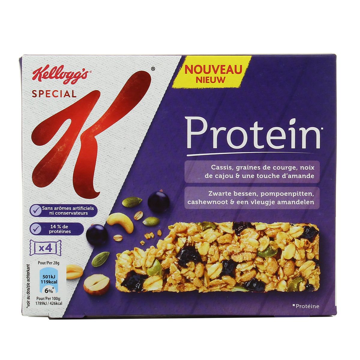 Kellogg S Barres De Cereales Protein Special K Cassis Graines De