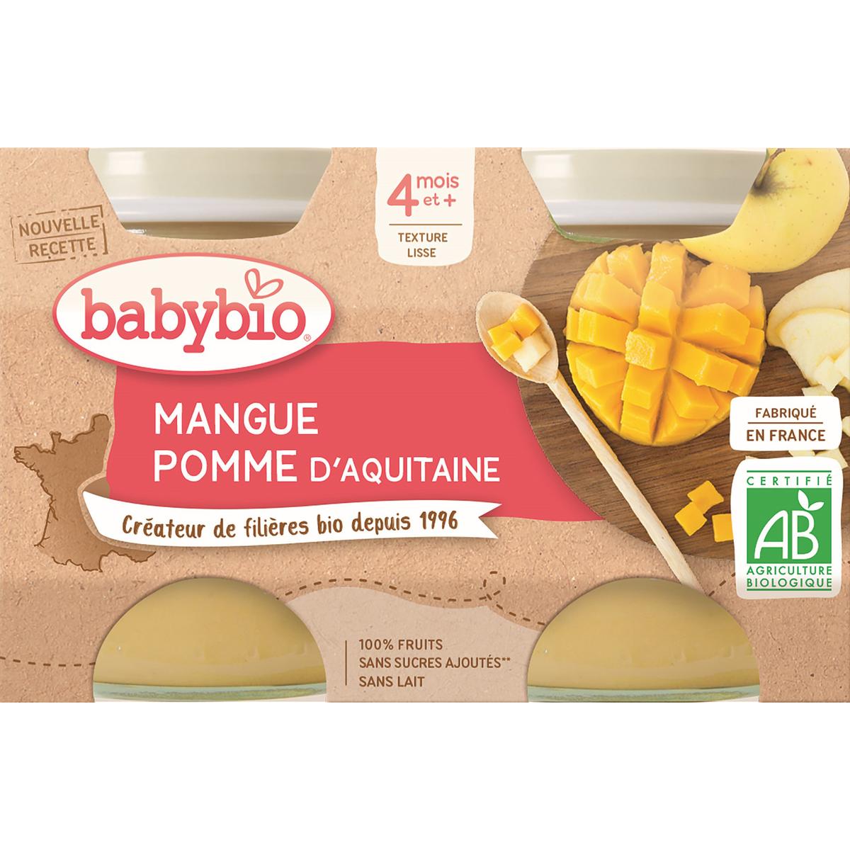 Acheter Babybio Pomme D Aquitaine Et Mangue Bio Des 4 Mois 2x130g