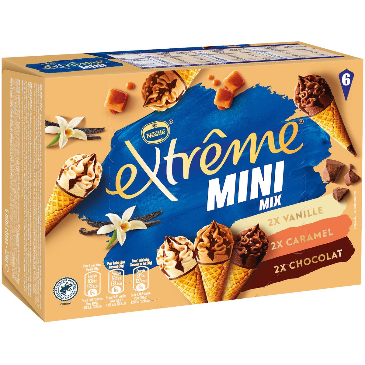 3274664262198 - Extrême - Mini cône vanille, caramel et chocolat