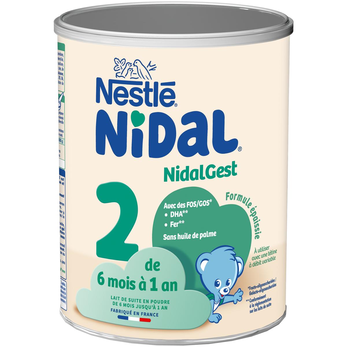 Nestlé - NIDAL Lait bébé en poudre Nidalgest épaissi 2ème âge, 6