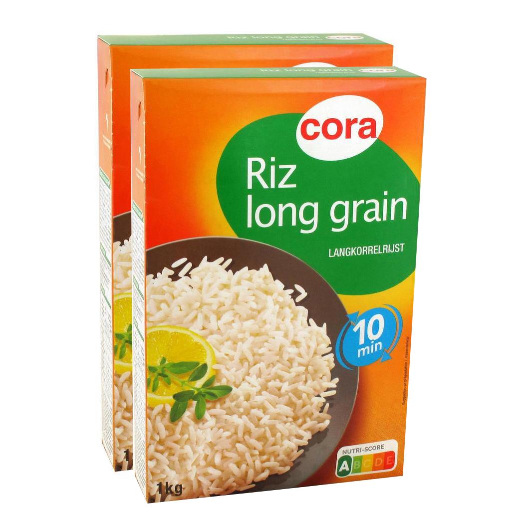 Livraison à domicile Promotion Cora Riz long grain, Lot de 2x1kg