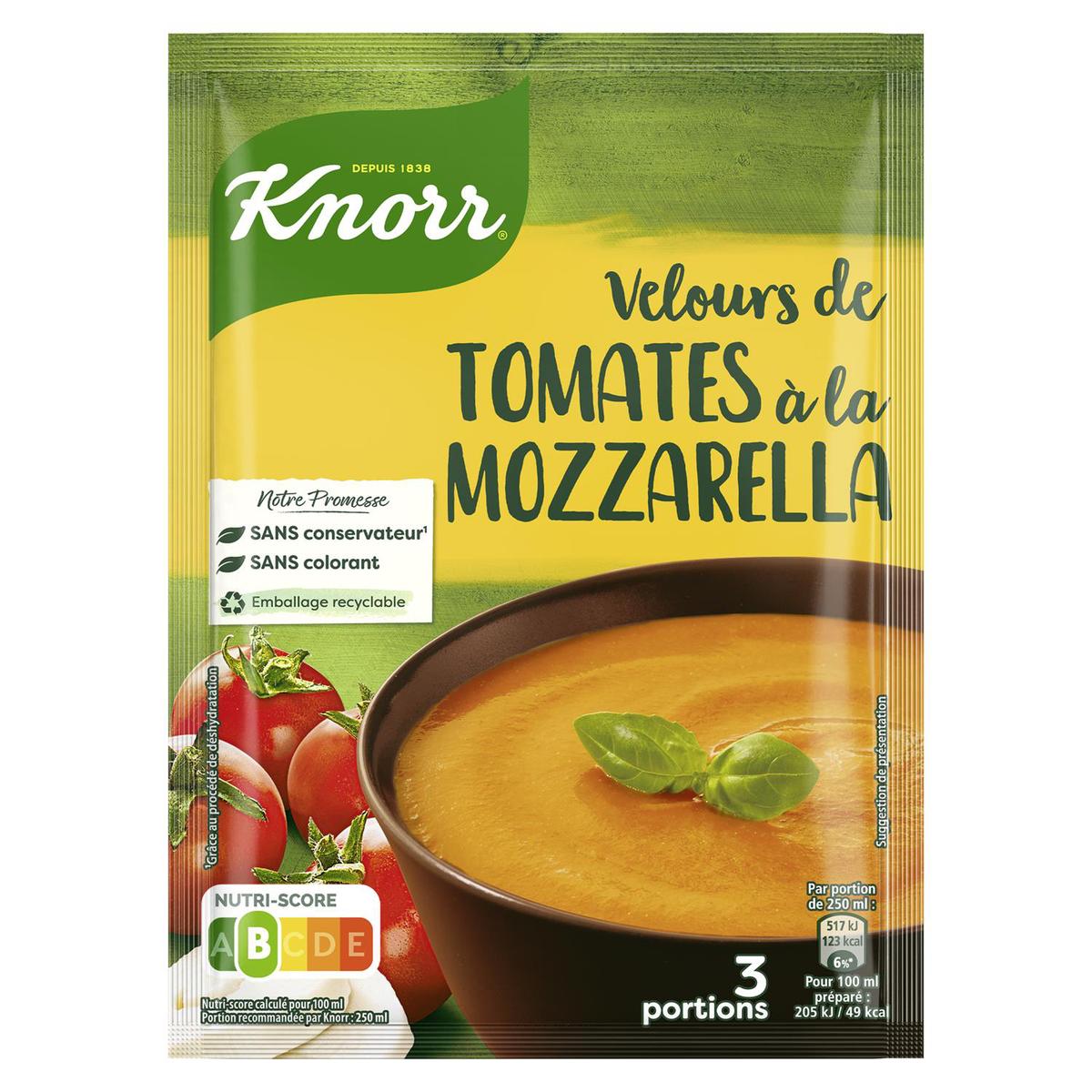 Achat Knorr Soupe Velours de tomates à la mozzarella déshydratée, 96g