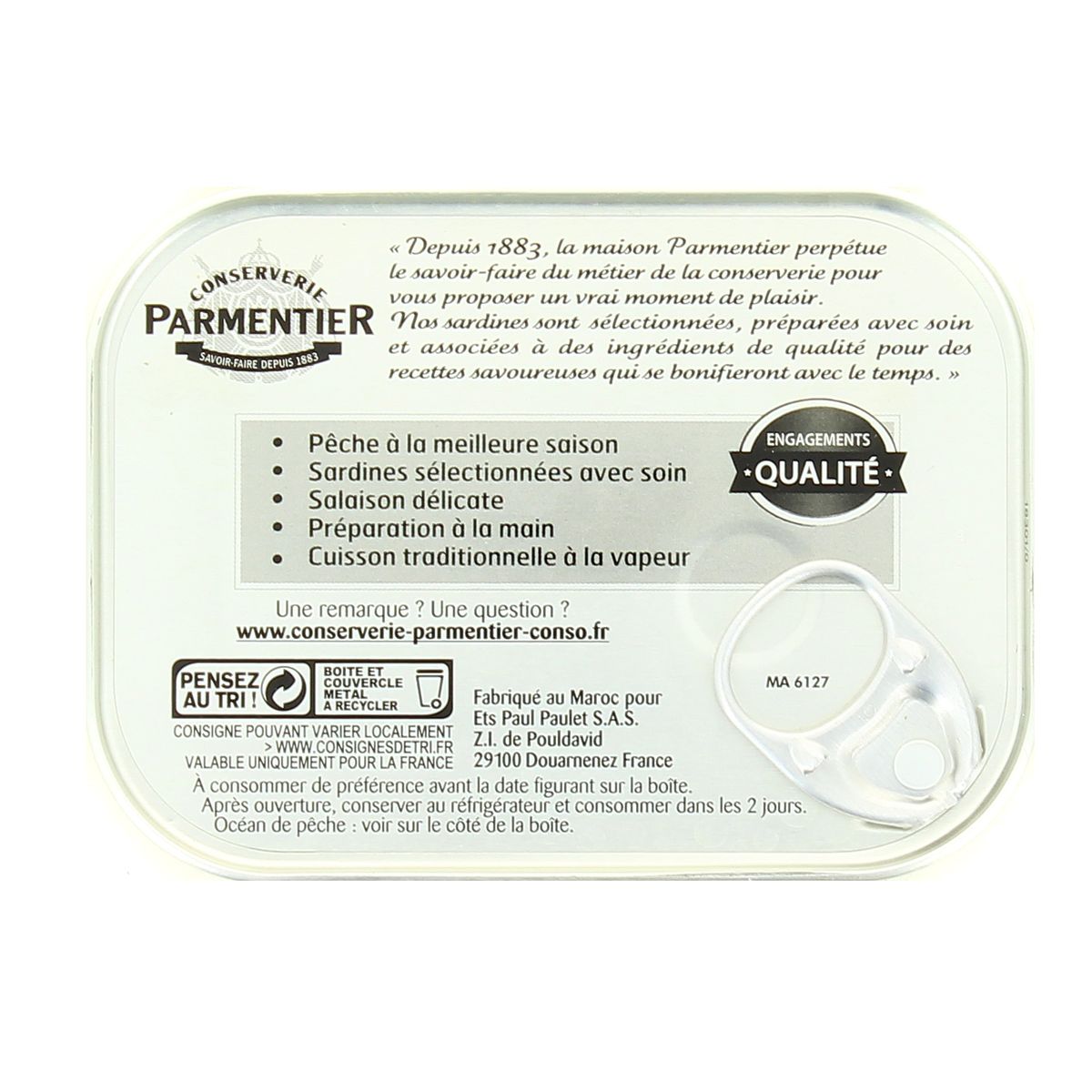 3019081238698 - Parmentier - Sardines à l'huile de tournesol