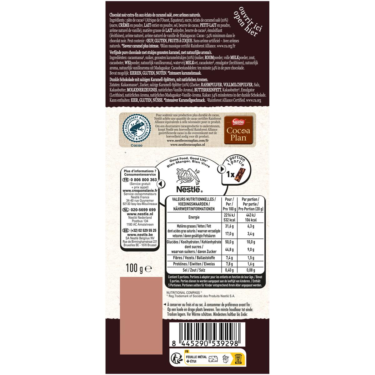 8445290539298 - Les Recettes de l'Atelier - Chocolat Noir Caramel et Pointe de Sel