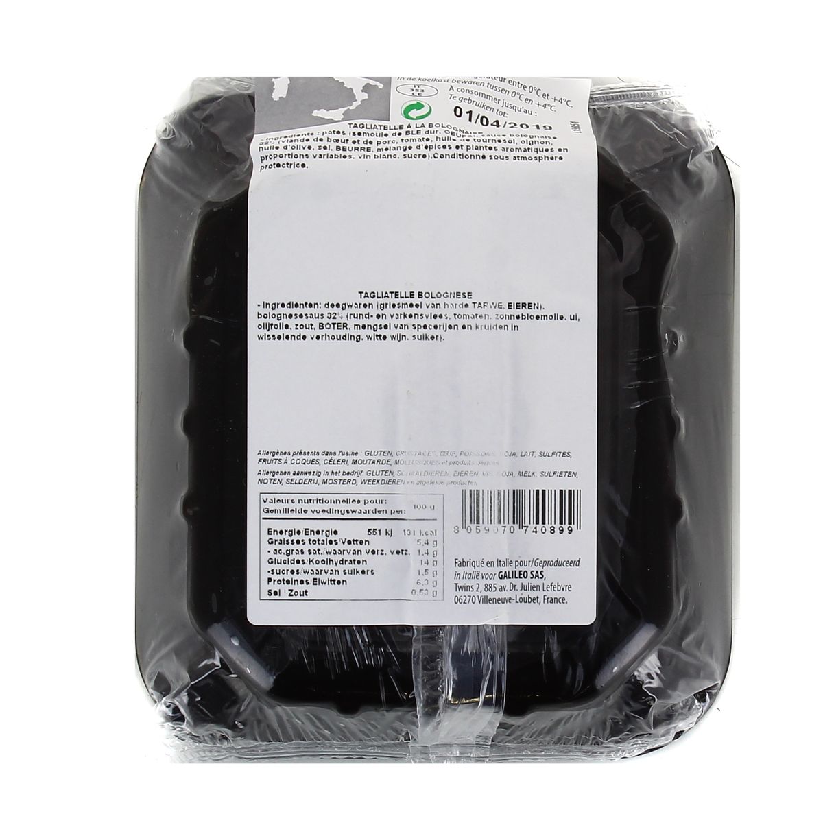 8059070740899 - Galileo - L'Italie des Saveurs - Tagliatelles à la Bolognaise