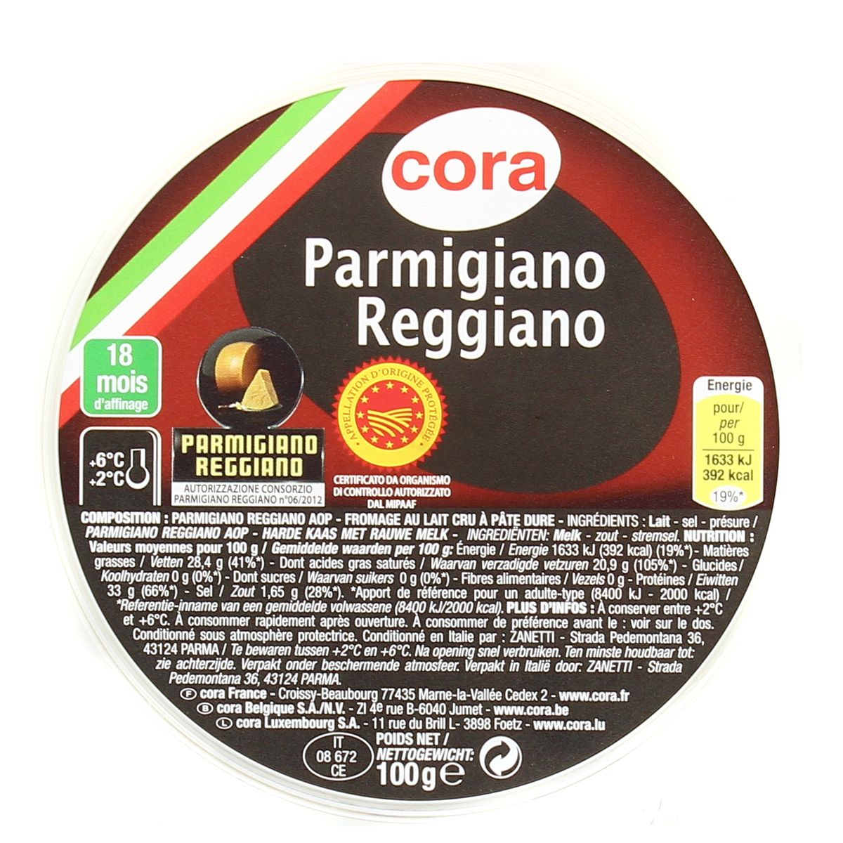 Parmesan râpé 70 g Cora