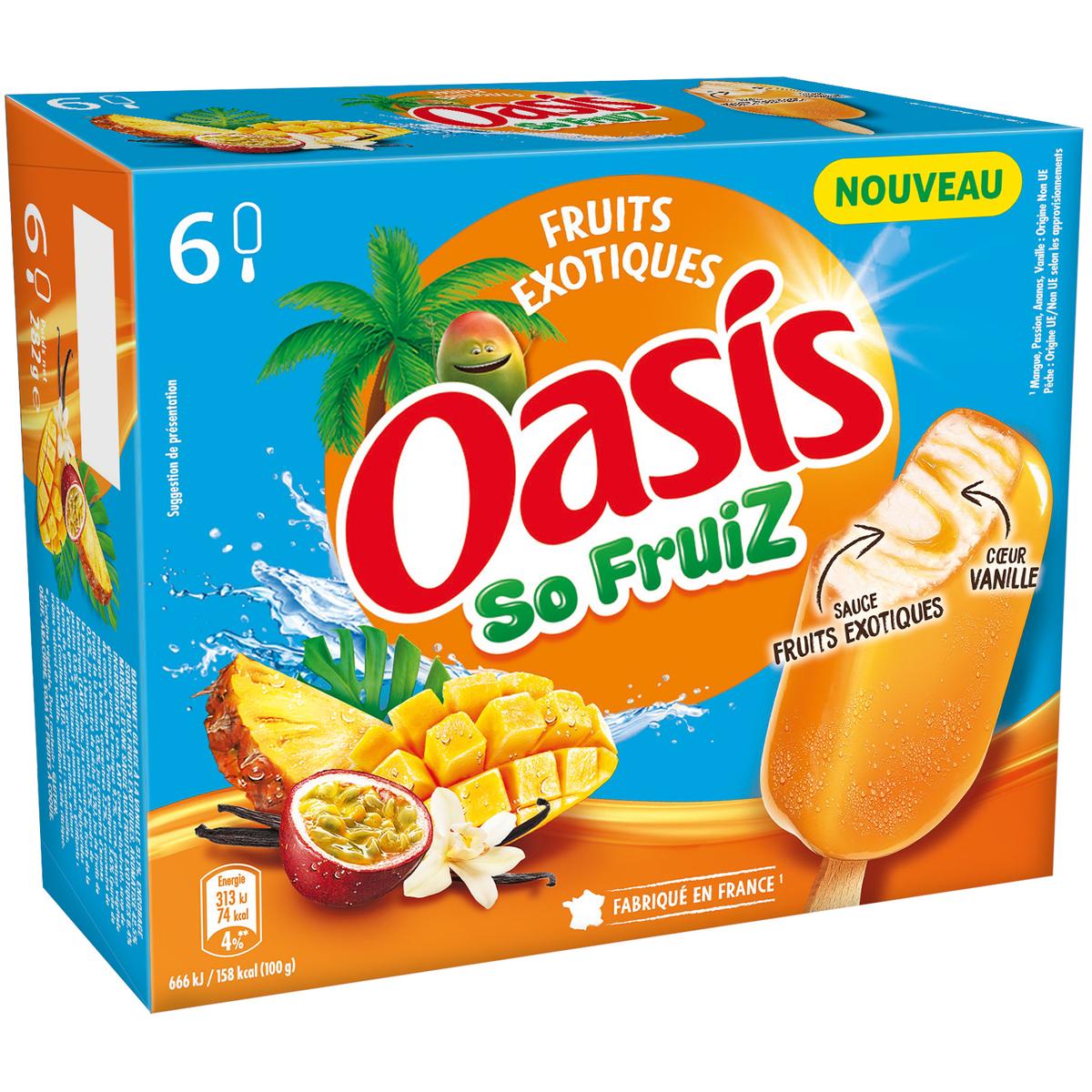 3274664261399 - Oasis - Bâtonnets glacés vanille sauce exotique