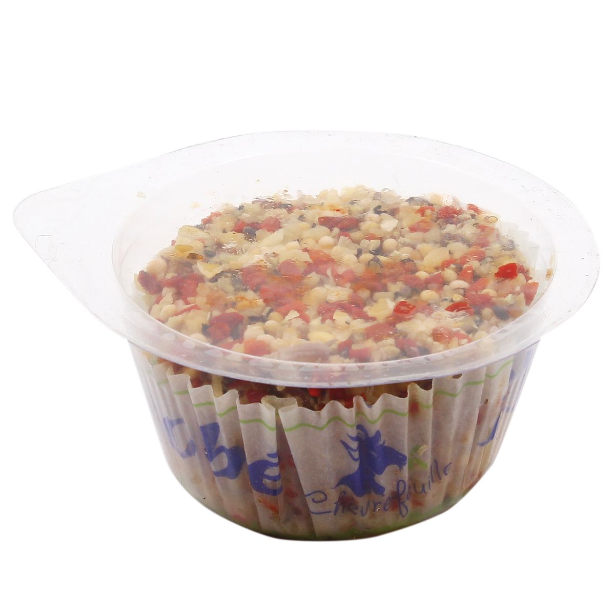 3417881212199 - Chevrefeuille - Chèvre Frais Enrobé de Poivrons et d'Echalotes - Lait de chèvre pasteurisé