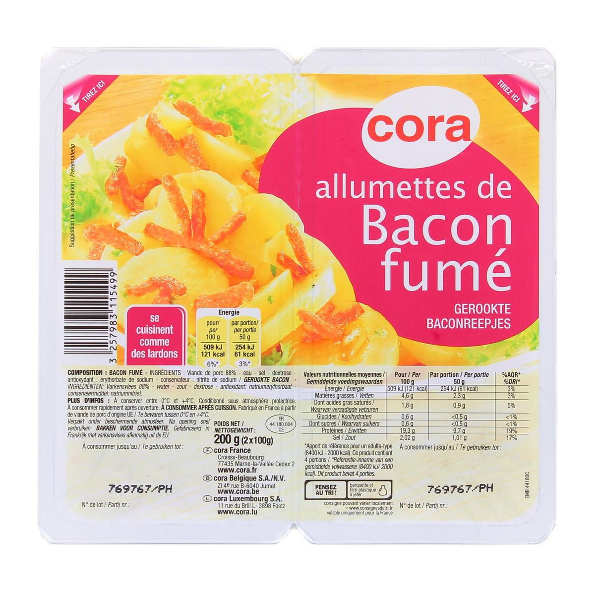 3257983115499 - Cora - Allumettes de Bacon Fumé