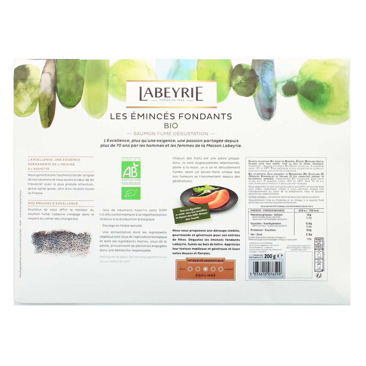 3033610076599 - Labeyrie - Saumon Fumé d'Elevage, Bio, 200g