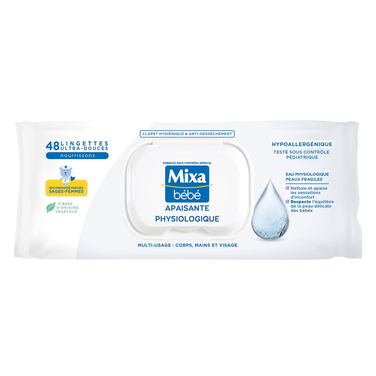 3600551136899 - Mixa - Lingettes Bébé Apaisante Physiologique