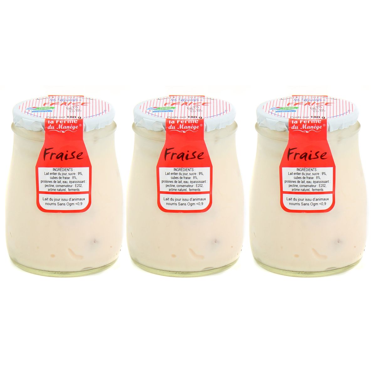 2050000307799 - La Ferme du manège - Yaourt Fraise au lait entier