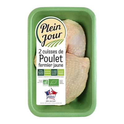 Plein Jour Cuisses de Poulet Jaune Bio, environ 2x250g