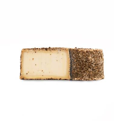 Le Chariot à fromages, Artisan Fromager Tomme à Lulu au basilic et baies roses - Lait de chèvre pasteurisé, Environ 200g