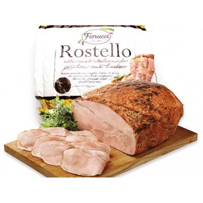 Le Chariot à fromages, Artisan Fromager Jambon Cuit aux Herbes Le Rostello, environ 250g
