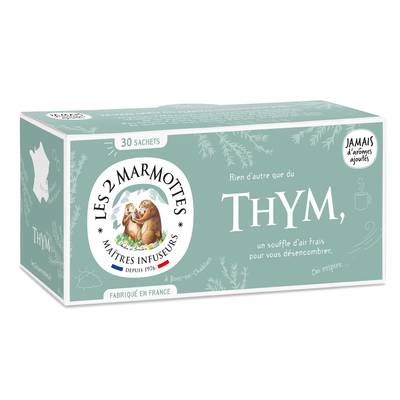 Les 2 Marmottes Tisane thym, 30 sachets
