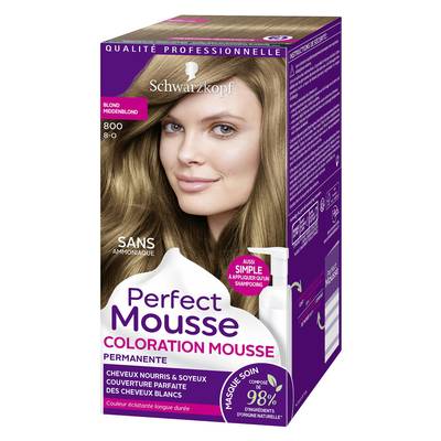 Perfect Mousse Coloration Mousse Permanente 800 Blond, Blond 800 92,5 ml