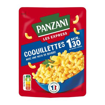 Panzani Pâtes Coquillettes nature micro-ondes avec une Noix de Beurre, 200g