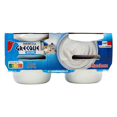 Auchan Yaourt à la grecque nature, 4x150g