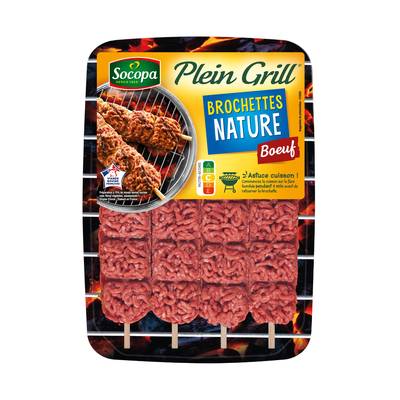 Socopa Brochettes Plein Grill Nature, 4 x 100g