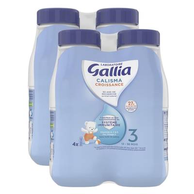 Laboratoire Gallia Lait de Croissance Calisma 3 Liquide Bébé Dès 12 Mois, Lot de 2x4x50cl