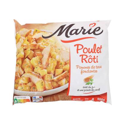 Marie Poulet rôti et pommes de terre fondantes avec du jus et une pointe de persil, 900g