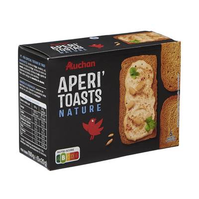 Auchan Apéritif toasts nature, 100g
