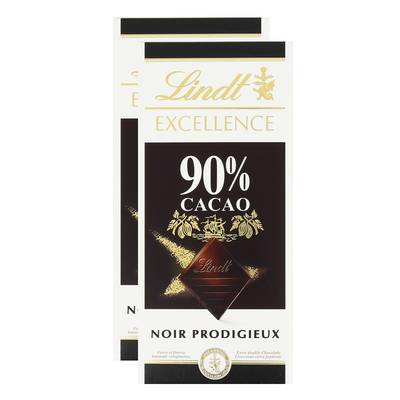 Lindt Chocolat Noir Excellence 90% Cacao, 2x100g