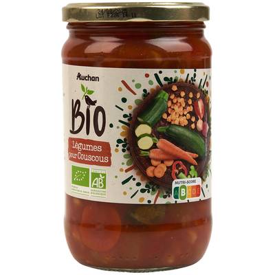 Auchan BIO Légumes pour couscous Bio en bocal, 680g