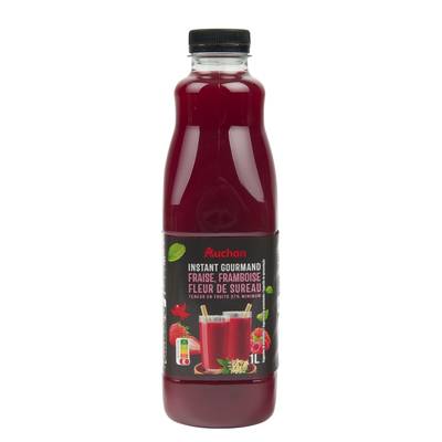 Auchan Nectar fraise framboise et fleur de sureau, 1L