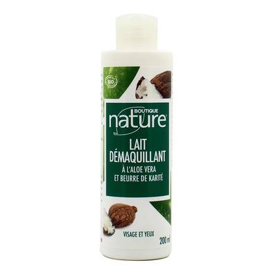 Boutique Nature Lait démaquillant CosméBIO à l'Aléo véra et beurre de karité, 200ml