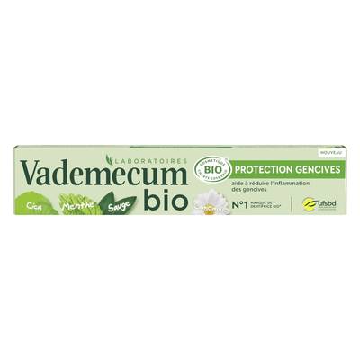 Vademecum Dentifrice Protection Gencives Menthe et Sauge Bio, 75ml