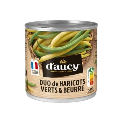 D'aucy Duo Haricots Verts et Haricots Beurre, 225g