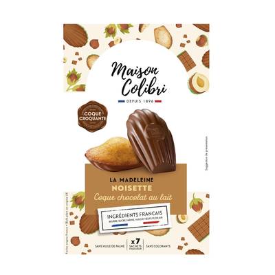 Maison Colibri Madeleine noisette chocolat au lait x7, 182g