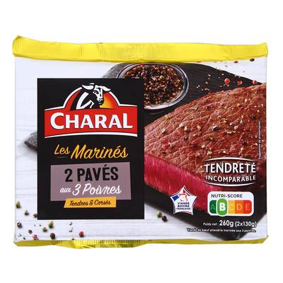 Charal Pavés de Boeuf Marinés aux 3 Poivres, 2x130g
