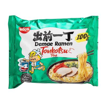 Nissin Soupe Nouilles Japonaises Ramen Tonkotsu au Porc en sachet, 100g