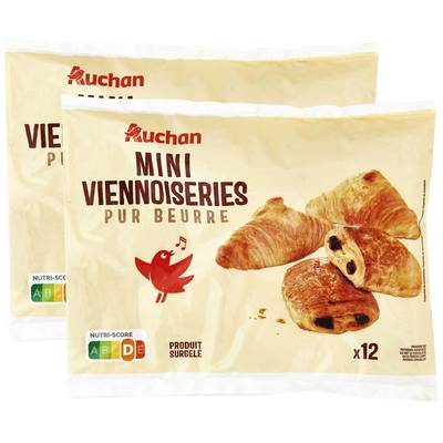 Auchan Mini viennoiserie pur beurre, Lot de 2x300g