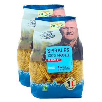 Priméal Spirales blanches bio, Lot de 2x500g