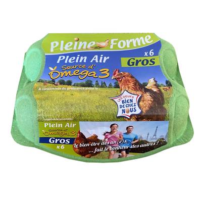 Pleine Forme Oeufs Omega 3 Plein air, 6 oeufs