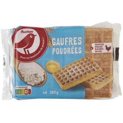 Auchan Gaufres poudrées x6, 260g