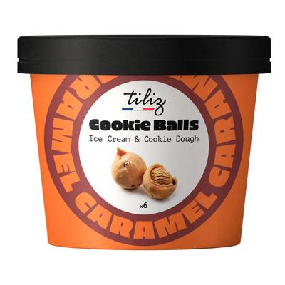 Tiliz Glace caramel enrobée de cookie, 108g