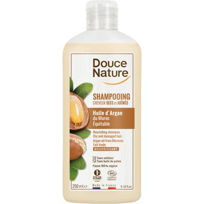 Douce Nature Shampooing Cheveux secs  à l'huile d'argan bio, 250ml