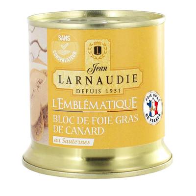 Jean Larnaudie Bloc de Foie Gras de Canard au Sauternes- L'Emblématique, 190g