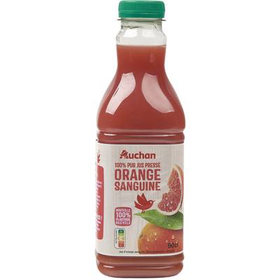 Auchan Pur Jus Pressé d'Orange Sanguine, 90cl
