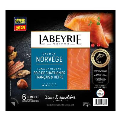 Labeyrie Saumon fumé Le Savoureux de Norvége, 6 tranches - 215g