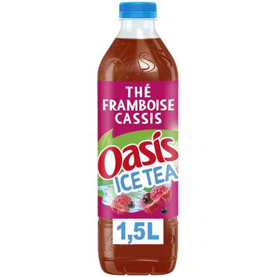 Oasis Boisson au thé glacé saveur framboise cassis, 1,5L
