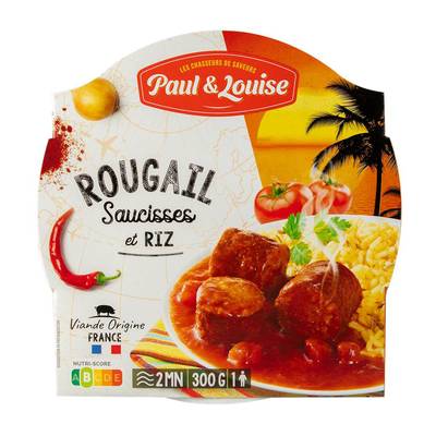 Paul & Louise Rougail Saucisses et son Riz, 300g