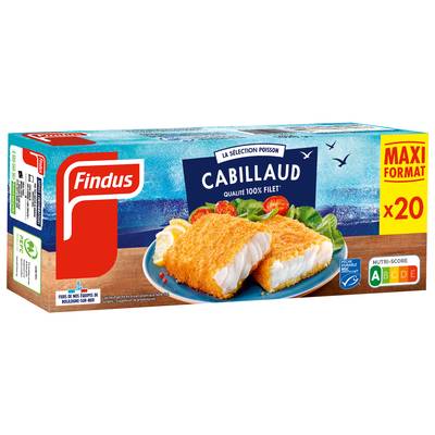 Findus Tranches panées de cabillaud, 20x51g